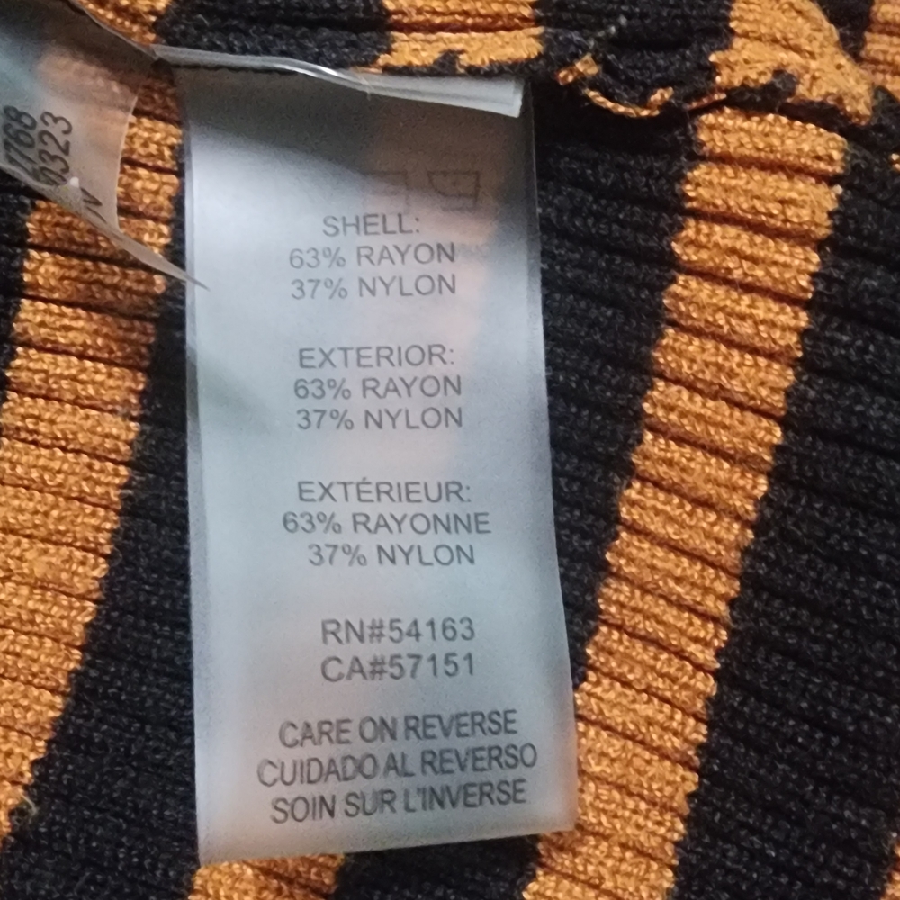 Karl Lagerfeld Black and Orange Striped Long Sleeve Tee - Picture 7 of 7